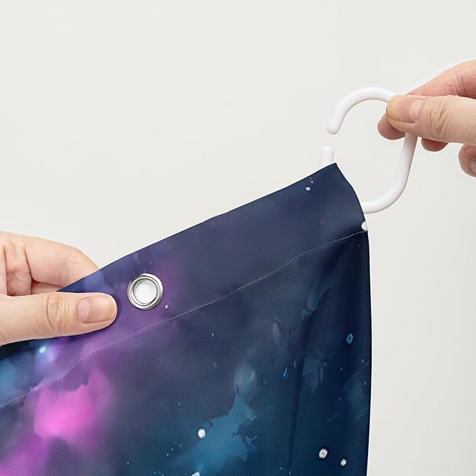 AILONEN 3D Bear Shower Curtain for Bathroom,Evening Starry Black Bear Printed Bath Curtain,Forest Wildlife Decoration Shower Curtain Waterproof 48" W*72" H