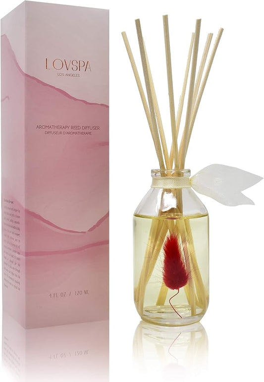 LOVSPA Palo Santo Reed Diffuser Sticks Made with Essential Oils, 4 Ounces, Real Botanicals in The Bottle, Made in The USA