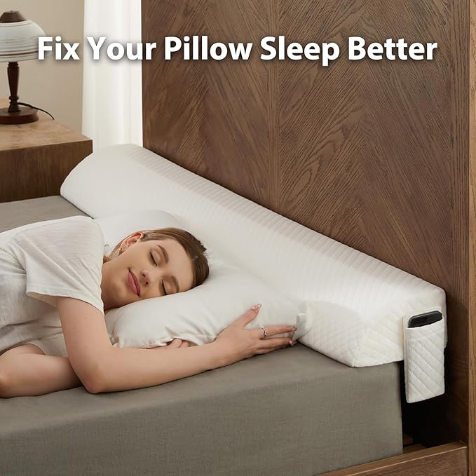 King Size Bed Wedge Pillow for Headboard Gap,76"x10"x6" Bed Gap Filler(0-8") Between Headboard and Mattress,Stop Loosing Your Pillows