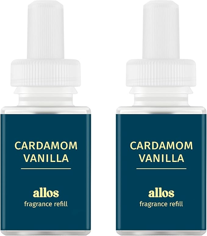 Pura and Allos - Fragrance Refill for Smart Home Air Diffusers - Aromatherapy Scents for Home - up to 120-Hours of Premium Fragrance per Vial - 2 Pack - Cardamon Vanilla (Sleep)