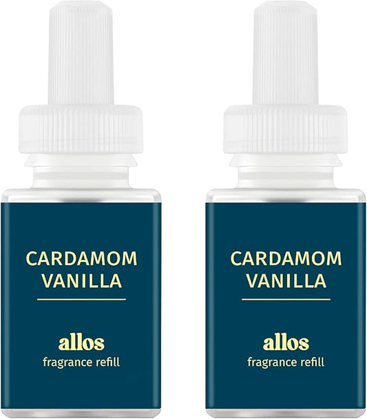 Pura and Allos - Fragrance Refill for Smart Home Air Diffusers - Aromatherapy Scents for Home - up to 120-Hours of Premium Fragrance per Vial - 2 Pack - Cardamon Vanilla (Sleep)
