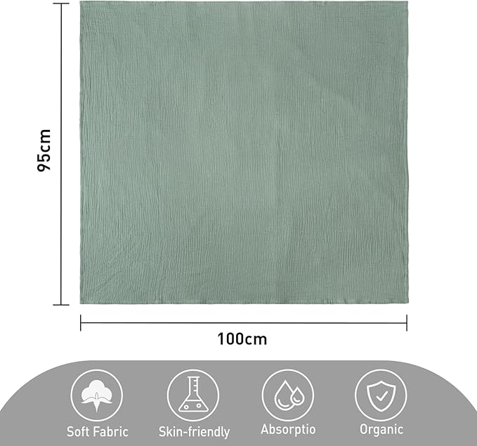 GLLQUEN BABY Muslin Swaddle Blankets, 2-Pack Neutral Receiving Blanket Swaddling for Newborn Boys and Girls, Breathable Swaddle Wrap for Infant, Baby Essentials, Registry & Gift