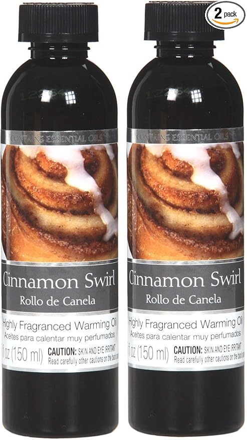 Hosley's Set of 2, 5 oz Cinnamon Swirl Fragrance Warming Oils. Ideal Gift for Weddings, spa, Reiki, Meditation, Bathroom Settings. P1