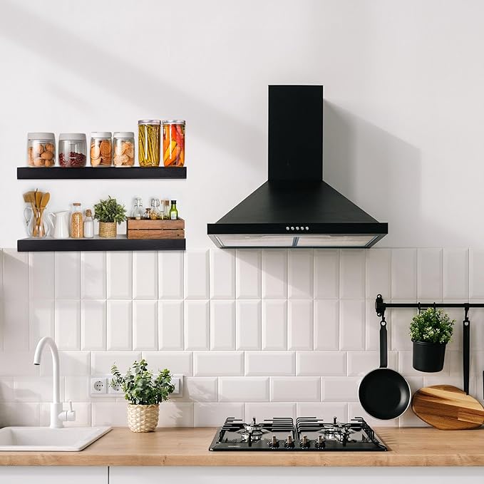 Floating Shelves 15.7in for Wall Black Solid Wood Floating Shelves Bathroom Floating Shelf for Bedroom Kitchen Living Room
