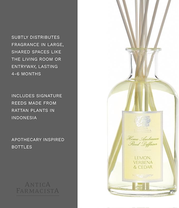 Antica Farmacista Home Ambiance Diffuser, Lemon, Verbena and Cedar,16.9 Fl Oz