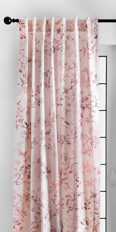 Maison d' Hermine Curtains for Living Room 100% Cotton 96 inch Length One Panel Light Filtering Curtains for Bedroom Windows with Rod and Loop Pockets Drapes (Equinoxe Beige, 50" W x 96" L)