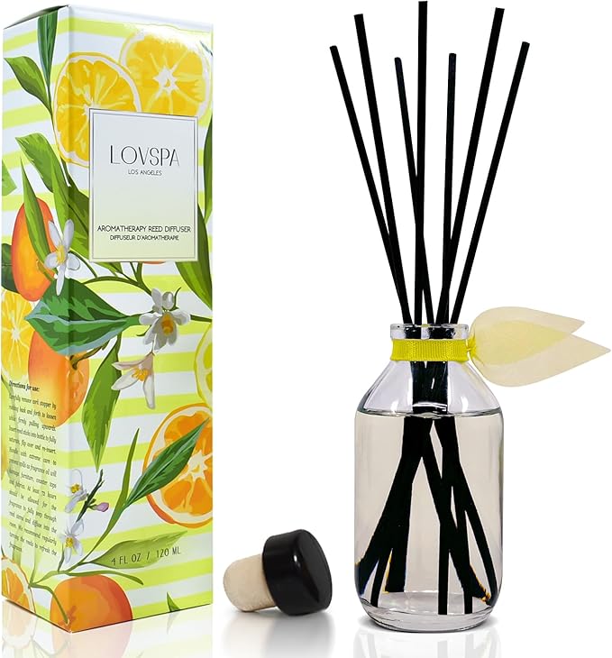 LOVSPA Sage & Citrus Reed Diffuser Set - Reed Diffusers for Home with Long Lasting Fragrance - Non-Toxic Oil Reed Diffuser - Made in The USA