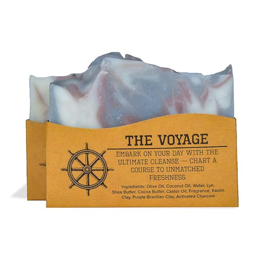 Compass Soap The Voyage | Natural Bar Soap for Men & Women | Body & Face Soap Bar for Women and Men | Minimalist & Gentle Lather | Natural Bath Soap, Paraben & Phthalate Free | 5 oz, Pack of 2