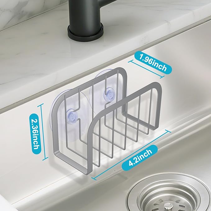 Sponge Holder for Kitchen Sink,Sink Organizer,Kitchen Sponge Holder (Silver)