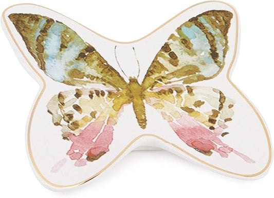 Avanti Linens - Soap Dish, Countertop Bathroom Accessories, Artistic Home Decor (Butterfly Garden Collection)