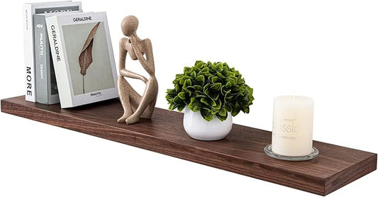 Fun Memories 36" x 8" Floating Shelves for Wall, 8 Inch Deep Wall Shelf for Home Decor, Rustic Wood Shelves, Deep Storage & Display Shelves for Living Room, Bedroom, Kitchen, Set of 1