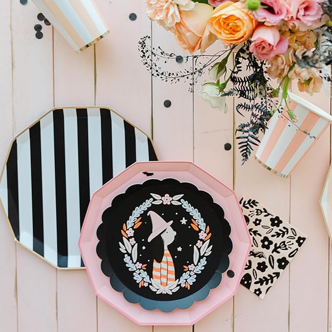 That Witch Halloween Paper Party Napkins by Bonjour Fete | Disposable Napkins, Small Napkin, Premium Party Supplies, Kids Halloween, Floral Accent, Halloween Decorations | 5"x5"