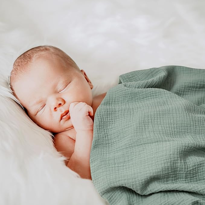 GLLQUEN BABY Muslin Swaddle Blankets for Girls Boy, 4-Pack Baby Blankets for Girl Boy, Newborn Receiving Blanket, Baby Swaddle Blanket Unisex, Baby Essentials, Registry & Gift