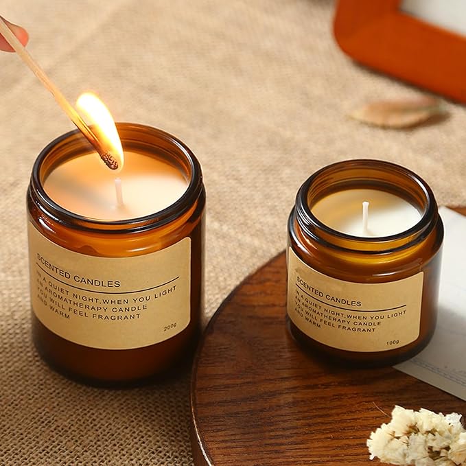 Agarwood Scented Candle Glass in Jar,480G Perfume Floral Long Burning Soy Wax Aesthetic Aroma Candle for Wedding Anniversaries Birthday Holiday Home Decor,Prefect Gift for Meditation Stress (Brown)