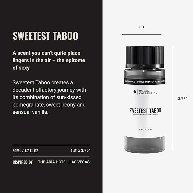 Hotel Collection - Sweetest Taboo Essential Oil Scent - Luxury Hotel Inspired Aromatherapy Scent Diffuser Oil - Decadent Citrus, Juicy Berries, & Floral Peony - for Essential Oil Diffusers - 50mL