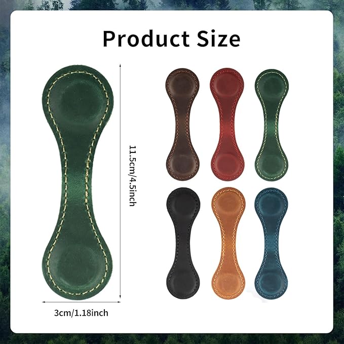 Magnetic Bookmarks Magnetic Leather Bookmarks Vintage Book Mark Nature Leather Magnetic Page Markers Leather Engraved Bookmark (Peacock Green, 1-Pack)