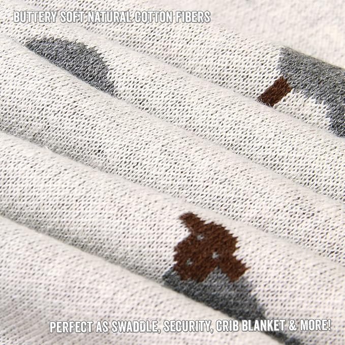 Luxury Cotton Knit Swaddle Baby Blanket - Soft Cozy Lightweight Unisex Receiving Swaddler Crib Stroller Quilt Blanket for Shower Gift Registry for Newborns Infants Toddlers (Sheep - Ivory)