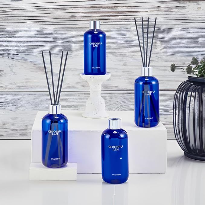 Chloefu Lan Sea Breeze Reéd Diffuser Set, 8 oz Natural Essential Scented Oil with Diffuser Sticks, Reéd Diffusers for Home, Beach Bathroom Decor, Coastal Room Decor, Non-Toxic Oil Reéd Diffuser