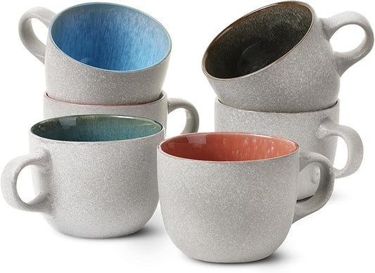 BTaT- Coffee Mugs Set of 6, 14 oz, Coffee Cups Ceramic, Ceramic Coffee Cups, Mug Sets, Ceramic Cups, Ceramic Coffee Mugs Set, Mugs Coffee Mugs, Christmas Gifts