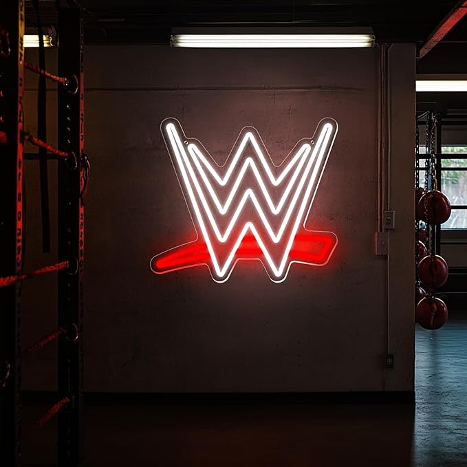 Wrestling Neon Sign, LED Wrestling Neon Sign for Wall and Room Decor, USB Night Light for Game Bedroom Birthday Competition Party Gifts (Red White)