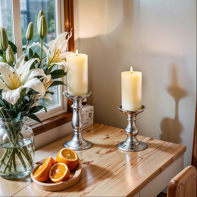 Homemory White Flameless Candles Φ 3" H456 Battery Operated with Remote Timer, Real Wax LED Pillar Candle for Home Fireplace Bedroom Living Room, Set of 3