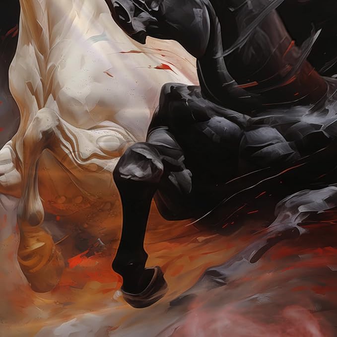 AILONEN 3D Horse Shower Curtain,Black White Galloping Horses Waterproof Fabric Shower Curtains for Bathroom,Farmhouse Animals Bath Curtain Set with Hooks, 36" W*72" H