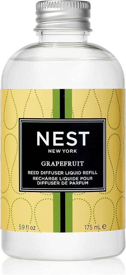 NEST New York Reed Diffuser Liquid Refill, Grapefruit - 5.9 fl oz - Fragrance for Up to 90 Days - Flame Free