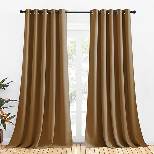 NICETOWN Blackout Curtain Panels for Bedroom, 2 Panels, W70 x L95-inch, Royal Blue, Thermal Insulated Grommet Top Blackout Draperies and Drapes for Basement