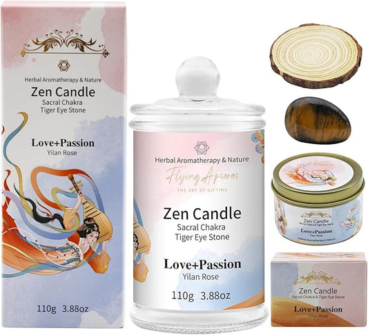 APSARAS Love+Passion Scented Candles, Yilan Rose Aromatherapy Spring Candle Sets for Women Gift for Bathroom, Candles for Home Scented,Burn Time