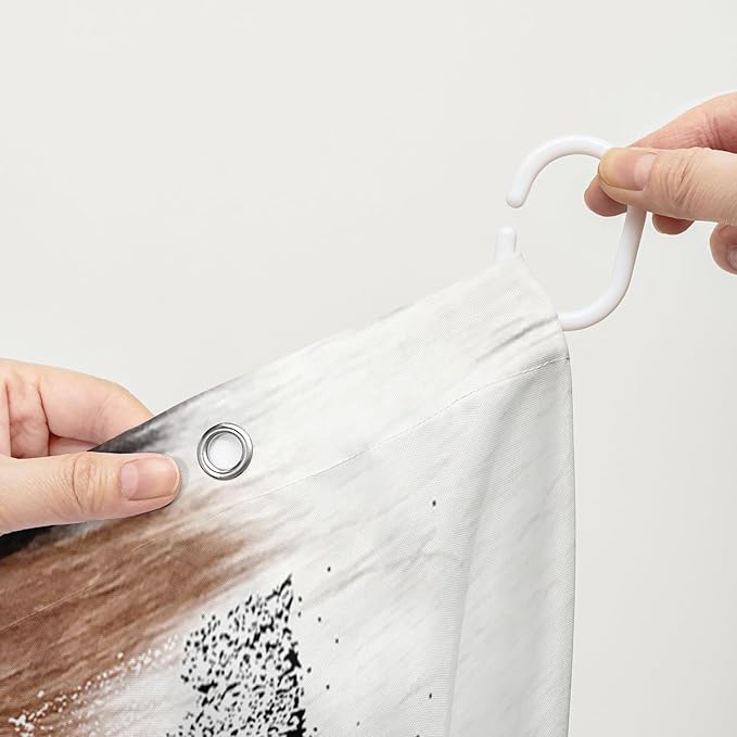 AILONEN Yak Shower Curtains for Kids Boys Girls,Highland Cattle Sunflower Cow Fur Print Bath Curtains for Bathroom Decor,Polyester Waterproof with 12 Plastic Hooks 72" W*78" H