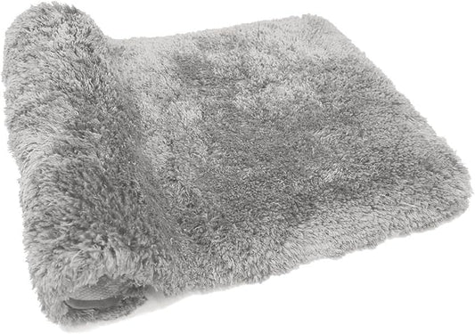 FIFU Bathroom Runner Rug 24" W x 48" L, Bath Mats for Bathroom, Bedroom & Kitchen, Non-Slip Rubber Latex Backing, Comfort & Soft Shower Bathmat & Carpet for Sink, Home & Hallways, Silver Gray