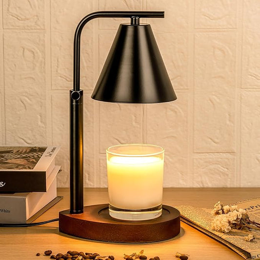 Black Candle Warmer Lamp with Timer, Height Adjustable Electric Lamp Candle Warmer, Black Home Room Decor Aesthetic Gifts for Women