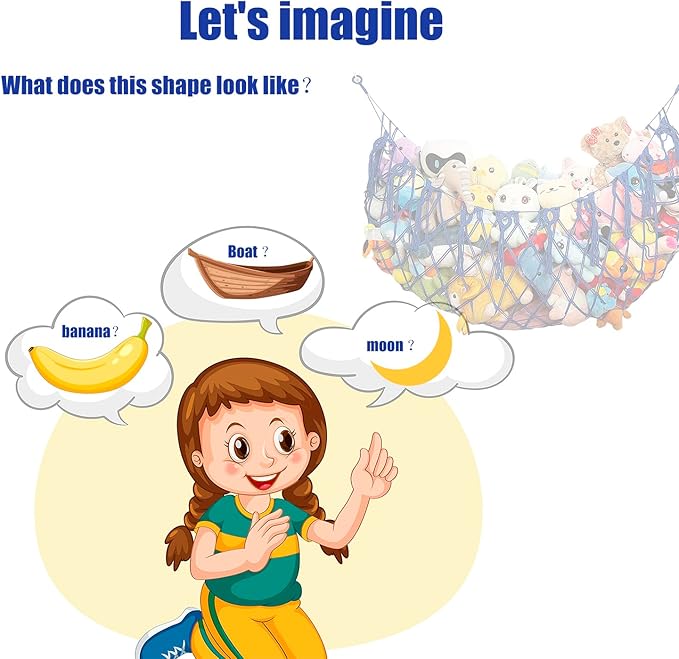 Large Stuffed Animal Storage Net or Hammock for Wall Mounted Macrame Stuffed Animal Display For Boho Nursery Baby Boy Playroom Toy Organizers Pet Net-Blue