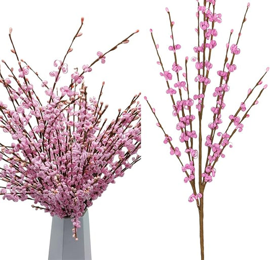 10 Pcs 29.5" Long Jasmine Artificial Flowers Fake Flowers Dry Branches for Mother's Day Home Office DIY Floral Art Plant Wedding Table Centerpieces Restaurant Vase Decoration (Macaron Pink)