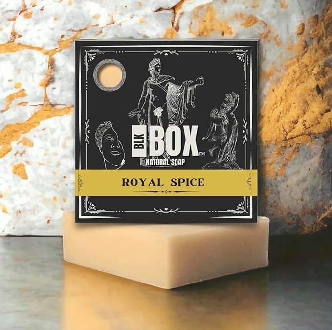 USA MADE 5oz Men's Natural Bar Soap Made from Moisturizing Natural Oils - Handmade Cold Process Soap No Harsh Chemicals, Spice & Apple Scent (ROYAL SPICE)
