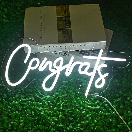 NOSUN Congrats Neon Sign Celebrate Neon Signs for Wall Decor LED Signs Lights for Wall Decor with Dimmable Light Up Signs for Bedroom Bar Club Colleges Wedding Birthday Party Decor Engagement Gifts