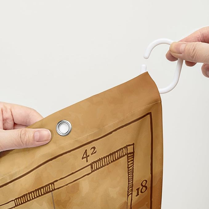 AILONEN Pirate Skull Shower Curtain for Bathroom,Vintage Ocean Nautical Bath Curtain Decoration,Pirate Captain Old Map Print Waterproof Shower Curtain with 12 Plastic Hooks, 48" W*72" H