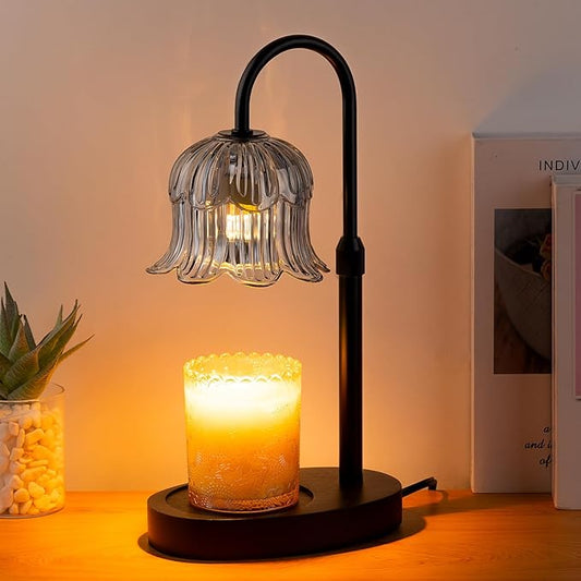 Candle Warmer Lamp Electric Timer - Candles Height Control Warmers Scented Lamps No Flame Heat Warm Melt Wax Jar Modern Home Decor Table Lights for Home Living Bedroom Decorative