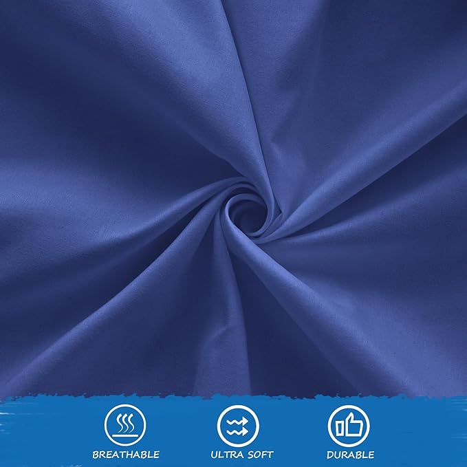 Nap Mat Sheet 2 Pack, 24" x 48" x 4" Fitted Elastic Corners Preschool Day Care Rest Nap Mat Cover, Soft & Breathable Baby Sheets for Regalo My Cot Portable Toddler Bed and Joovy Travel Cot, Navy