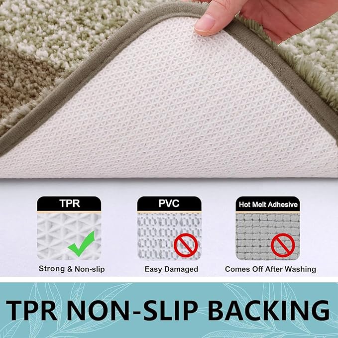 Arotive Microfiber Bathroom Rugs, Shaggy Soft and Absorbent Bath Rug, Non-Slip, Thick Plush Machine Washable Dry Bath Mats for Bathroom, Tub and Shower, 59x24, Coffee