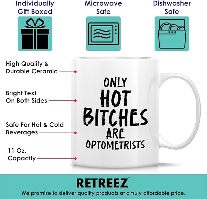 Retreez Funny Optometrist Mug - 11 Oz Ceramic Coffee or Tea Cup - Humorous Optometry Gift for Women Optometrists And Eye Doctors - Appreciation, Graduation, Birthday Gift for Her
