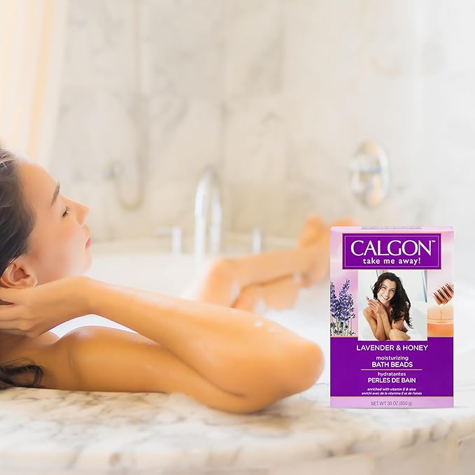 Calgon Ultra-Moisturizing Bath Beads, Lavender & Honey, 30 oz (Pack of 4)