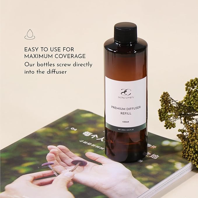 Diffuser Oil Luxury Essential Oils for Diffuser Refill & Air Freshener,Long-Lasting Natural Home Fragrance and Hotel Scent for Diffusers - 8.45 Fl.oz(250ml), Cedar
