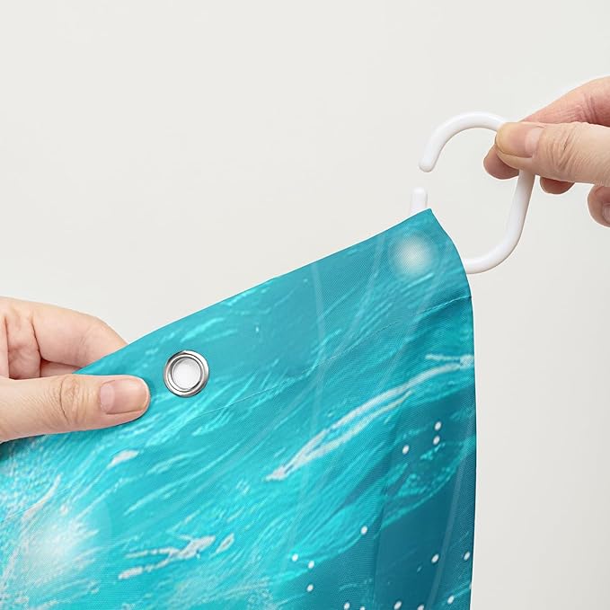 AILONEN Cute Axolotl Kids Shower Curtain for Bathroom,Blue Ocean Jellyfish Coral Print Bath Curtain 72" W*78" H,Girls Boys Kawaii Salamander Decorative Waterproof with 12 Plastic Hooks