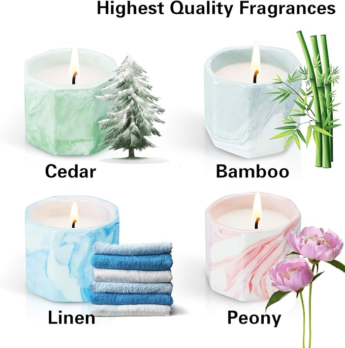 Scented Candles Set, Candles for Home Scented, Aromatherapy Candles for Home, Soy Wax Candles Set 4x2.0 oz, Wonderful Gifts for Mother, Women, Friends and Coworkers
