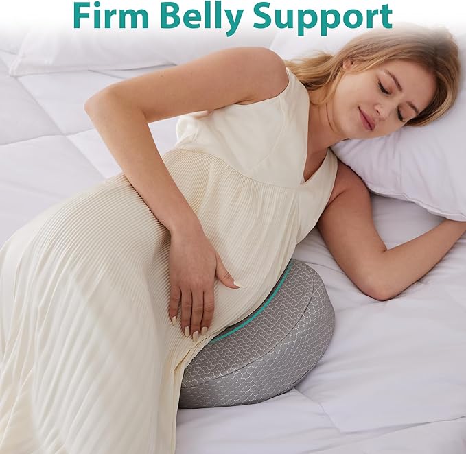 Pregnancy Wedge Pillows for Side Sleeping, Memory Foam Pregnancy Pillow, Belly Pillow Pregnancy for Sleeping, Maternity Pillow for Pregnant Women, Pregnancy Belly Support Grey 14.5*13.5*4 Inch