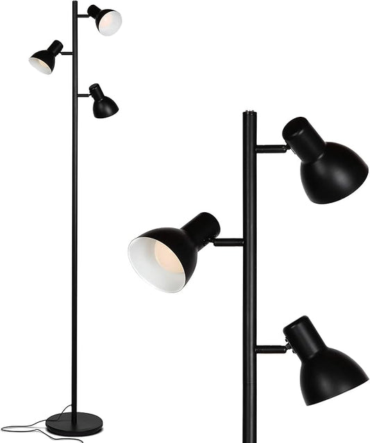 Brightech Ethan Dimmable Floor Lamp for Bedroom Reading & Living Room Decor - Modern LED Tall Tree Lamp for Offices - Black