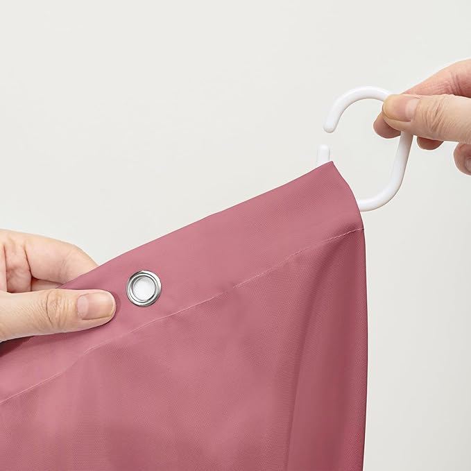 AILONEN Girls Pink Shower Curtain for Bathroom, Rose Flower and Cute Kawaii Dog Cat Pattern Bathroom Decor 36" W*72" H Bath Curtain Polyester Waterproof Shower Curtain with 12 Hooks