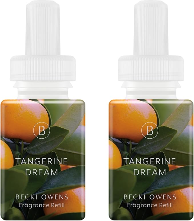 Pura & Becki Owens Home Scent Refill - Smart Home Air Diffuser - Up to 120-Hours of Premium Fragrance per Refill - Household Essential - Clean Diffuser Fragrance - 2 Pack, Tangerine Dream