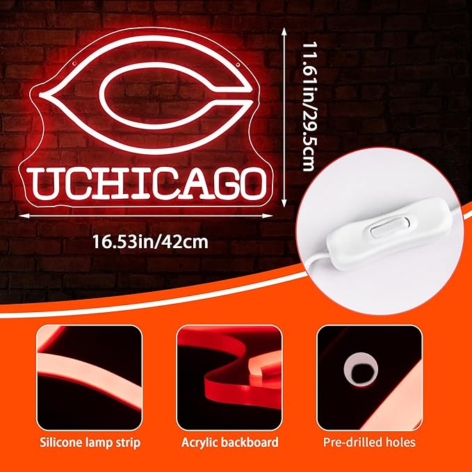 University Neon Signs,College LED Sign,University Basketball Neon Signs,College Name Signs for Man Cave,Room,Dorm Decor for College Students,Sport Fans,Size 16.53 * 11.61in(XD110)